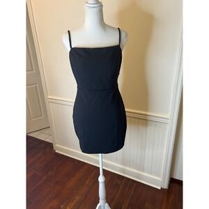 Windsor Black Mini Bodycon Dress with Back Bow Detail NWT Size L
